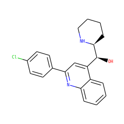 O[C@@H](c1cc(-c2ccc(Cl)cc2)nc2ccccc12)[C@@H]1CCCCN1 ZINC000001729525