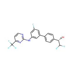 O[C@@H](c1ccc(-c2cc(F)cc(Nc3nccc(C(F)(F)F)n3)c2)cc1)C(F)F ZINC001772583228