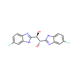 O[C@@H](c1nc2cc(F)ccc2[nH]1)[C@H](O)c1nc2ccc(F)cc2[nH]1 ZINC000015924029