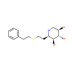 O[C@@H]1[C@@H](O)[C@@H](CCSCCc2ccccc2)NC[C@H]1O ZINC000084731934