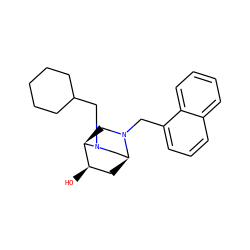 O[C@@H]1C[C@H]2CN(CC3CCCCC3)[C@@H]1CN2Cc1cccc2ccccc12 ZINC000653887865