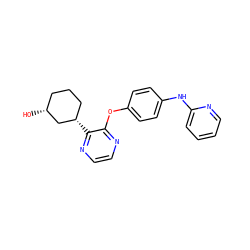 O[C@@H]1CCC[C@H](c2nccnc2Oc2ccc(Nc3ccccn3)cc2)C1 ZINC000139349519