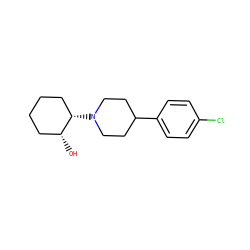 O[C@@H]1CCCC[C@@H]1N1CCC(c2ccc(Cl)cc2)CC1 ZINC000028236765