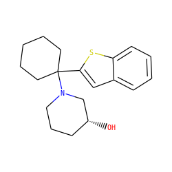 O[C@@H]1CCCN(C2(c3cc4ccccc4s3)CCCCC2)C1 ZINC000013606650