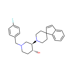 O[C@@H]1CCN(Cc2ccc(F)cc2)C[C@H]1N1CCC2(C=Cc3ccccc32)CC1 ZINC000022877175