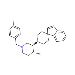 O[C@@H]1CCN(Cc2ccc(I)cc2)C[C@H]1N1CCC2(C=Cc3ccccc32)CC1 ZINC000022937405