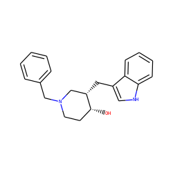 O[C@@H]1CCN(Cc2ccccc2)C[C@@H]1Cc1c[nH]c2ccccc12 ZINC000027564678