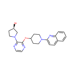 O[C@@H]1CCN(c2nccnc2OC2CCN(c3ccc4ccccc4n3)CC2)C1 ZINC000096168695