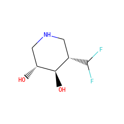 O[C@@H]1CNC[C@H](C(F)F)[C@H]1O ZINC000116707334