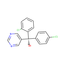 O[C@](c1ccc(Cl)cc1)(c1cncnc1)c1ccccc1Cl ZINC000004099030