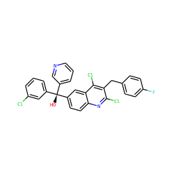 O[C@](c1cccnc1)(c1cccc(Cl)c1)c1ccc2nc(Cl)c(Cc3ccc(F)cc3)c(Cl)c2c1 ZINC000219557249