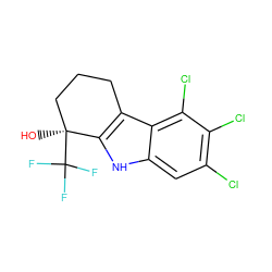 O[C@]1(C(F)(F)F)CCCc2c1[nH]c1cc(Cl)c(Cl)c(Cl)c21 ZINC000118719610