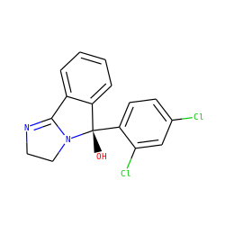 O[C@]1(c2ccc(Cl)cc2Cl)c2ccccc2C2=NCCN21 ZINC000013760555