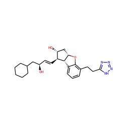 O[C@H](/C=C/[C@@H]1[C@H]2c3cccc(CCc4nnn[nH]4)c3O[C@H]2C[C@H]1O)CC1CCCCC1 ZINC000034232626
