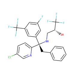 O[C@H](CN[C@@](Cc1ccccc1)(c1cc(F)cc(C(F)(F)F)c1)c1ccc(Cl)cn1)C(F)(F)F ZINC000115421558