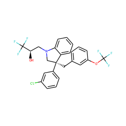 O[C@H](CN1C[C@](Cc2cccc(OC(F)(F)F)c2)(c2cccc(Cl)c2)c2ccccc21)C(F)(F)F ZINC000653873007