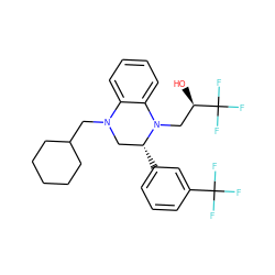 O[C@H](CN1c2ccccc2N(CC2CCCCC2)C[C@H]1c1cccc(C(F)(F)F)c1)C(F)(F)F ZINC000207720885