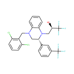 O[C@H](CN1c2ccccc2N(Cc2c(Cl)cccc2Cl)C[C@H]1c1cccc(C(F)(F)F)c1)C(F)(F)F ZINC000207718807