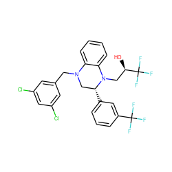 O[C@H](CN1c2ccccc2N(Cc2cc(Cl)cc(Cl)c2)C[C@H]1c1cccc(C(F)(F)F)c1)C(F)(F)F ZINC000207718610