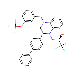 O[C@H](CN1c2ccccc2N(Cc2cccc(OC(F)(F)F)c2)C[C@H]1c1ccc(-c2ccccc2)cc1)C(F)(F)F ZINC000207737079