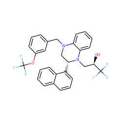 O[C@H](CN1c2ccccc2N(Cc2cccc(OC(F)(F)F)c2)C[C@H]1c1cccc2ccccc12)C(F)(F)F ZINC000207728335