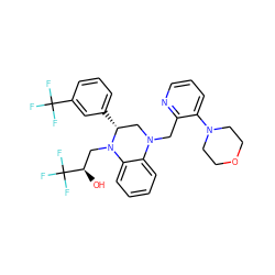 O[C@H](CN1c2ccccc2N(Cc2ncccc2N2CCOCC2)C[C@H]1c1cccc(C(F)(F)F)c1)C(F)(F)F ZINC000207733352