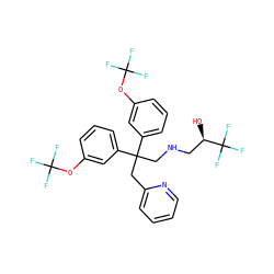 O[C@H](CNCC(Cc1ccccn1)(c1cccc(OC(F)(F)F)c1)c1cccc(OC(F)(F)F)c1)C(F)(F)F ZINC000043196022