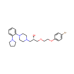 O[C@H](COCCOc1ccc(Br)cc1)CN1CCN(c2ccccc2N2CCCC2)CC1 ZINC000103254525