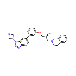 O[C@H](COc1cccc(-c2ccc3ncn(C4CNC4)c3c2)c1)CN1CCc2ccccc2C1 ZINC000220066326
