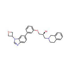 O[C@H](COc1cccc(-c2ccc3ncn(C4COC4)c3c2)c1)CN1CCc2ccccc2C1 ZINC000219740252