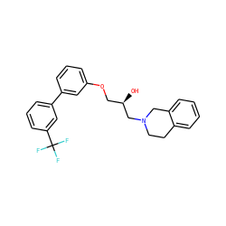 O[C@H](COc1cccc(-c2cccc(C(F)(F)F)c2)c1)CN1CCc2ccccc2C1 ZINC000219763967