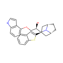 O[C@H](COc1cccc2[nH]ccc12)CN1[C@H]2CC[C@@H]1C[C@@H](c1cc3ccccc3s1)C2 ZINC000100958053