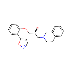O[C@H](COc1ccccc1-c1ccno1)CN1CCc2ccccc2C1 ZINC000219745227