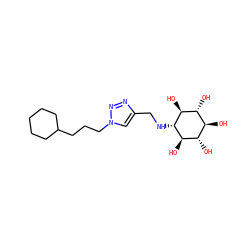O[C@H]1[C@H](NCc2cn(CCCC3CCCCC3)nn2)[C@@H](O)[C@H](O)[C@@H](O)[C@@H]1O ZINC000101409723