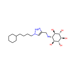 O[C@H]1[C@H](NCc2cn(CCCCC3CCCCC3)nn2)[C@@H](O)[C@H](O)[C@@H](O)[C@@H]1O ZINC000101409753