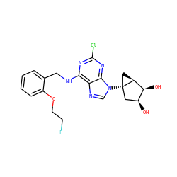 O[C@H]1C[C@@]2(n3cnc4c(NCc5ccccc5OCCF)nc(Cl)nc43)C[C@H]2[C@H]1O ZINC001772618336
