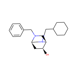 O[C@H]1C[C@@H]2CN(CC3CCCCC3)[C@H]1CN2Cc1ccccc1 ZINC000653885998