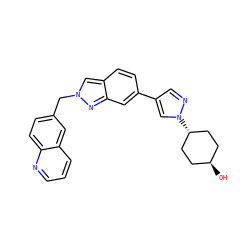 O[C@H]1CC[C@H](n2cc(-c3ccc4cn(Cc5ccc6ncccc6c5)nc4c3)cn2)CC1 ZINC000261114358