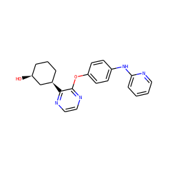 O[C@H]1CCC[C@@H](c2nccnc2Oc2ccc(Nc3ccccn3)cc2)C1 ZINC000139349885