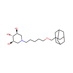 O[C@H]1CN(CCCCCOCC23CC4CC(CC(C4)C2)C3)C[C@@H](O)[C@@H]1O ZINC000101499904