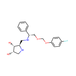 O[C@H]1CN[C@H](CN[C@@H](COCOc2ccc(F)cc2)c2ccccc2)[C@H]1O ZINC000095560514