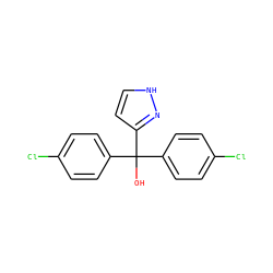 OC(c1ccc(Cl)cc1)(c1ccc(Cl)cc1)c1cc[nH]n1 ZINC000027425044