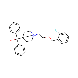OC(c1ccccc1)(c1ccccc1)C12CC[N+](CCOCc3ccccc3F)(CC1)CC2 ZINC000045505764