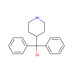 OC(c1ccccc1)(c1ccccc1)C1CCNCC1 ZINC000012375998