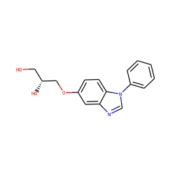 OC[C@@H](O)COc1ccc2c(c1)ncn2-c1ccccc1 ZINC000003832249