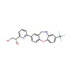 OC[C@@H](O)c1cccc(-c2ccc3c(c2)CNc2cc(C(F)(F)F)ccc2O3)n1 ZINC000473125580