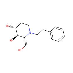 OC[C@@H]1[C@@H](O)[C@H](O)CCN1CCc1ccccc1 ZINC000034783446