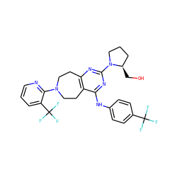 OC[C@@H]1CCCN1c1nc2c(c(Nc3ccc(C(F)(F)F)cc3)n1)CCN(c1ncccc1C(F)(F)F)CC2 ZINC000144867249