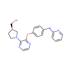 OC[C@@H]1CCN(c2nccnc2Oc2ccc(Nc3ccccn3)cc2)C1 ZINC000139531094