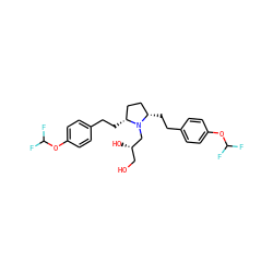 OC[C@H](O)CN1[C@@H](CCc2ccc(OC(F)F)cc2)CC[C@H]1CCc1ccc(OC(F)F)cc1 ZINC000096269930